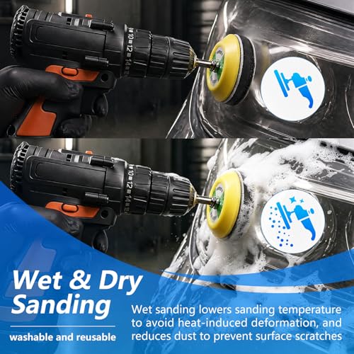143 PCS 3 in Drill Polishing Kit 60-10000 Grit Hook and Loop Sanding Discs