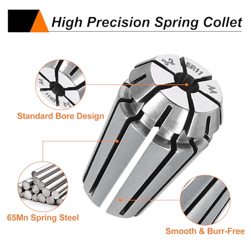 HARFINGTON Spring Collet Chuck ER11 3mm 65Mn Spring Steel Precision Router Collets for CNC Engraving Milling Lathe Tool - size: ER11 x 3mm