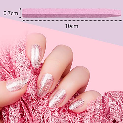 Mudder 20 Pcs Stone Nail File Pumice Stick for Nail Buffing Tool,Pink - color: Pink
