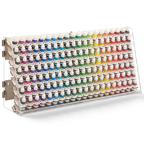 Colingmill 140 Holes Wooden Paint Rack for 18 ml Dropper Bottles - size: 18 ml, style: 140 Holes