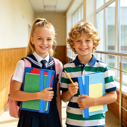36 Pack 12" Clear Blue Plastic Rulers, Rulers Bulk for Classroom - color: Blue