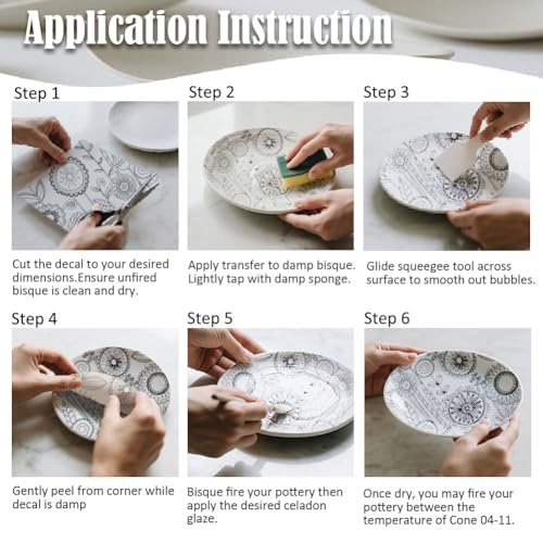 SUPERDANT 4PCS Flower Underglaze Paper Transfer for Pottery Sunflower Plant - style: Abstract Flowers
