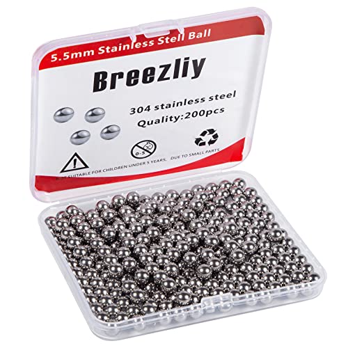 200 pcs Paint Mixing Balls Stainless Steel Mixing Agitator Balls for Mixing Model Paints，5.5mm/ 0.22”。 - size: 0.22 in