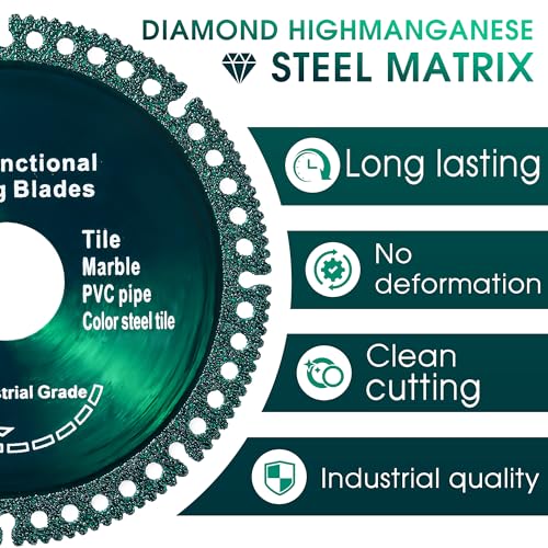 ‎5 Pack 4.5 Inch Indestructible Disc for Grinder, Indestructible Disc 2.0 for Angle Grinder 7/8''-Cut Everything in Seconds, Cutting Discs for Smooth Cutting, Chamfering, Grinding Materials