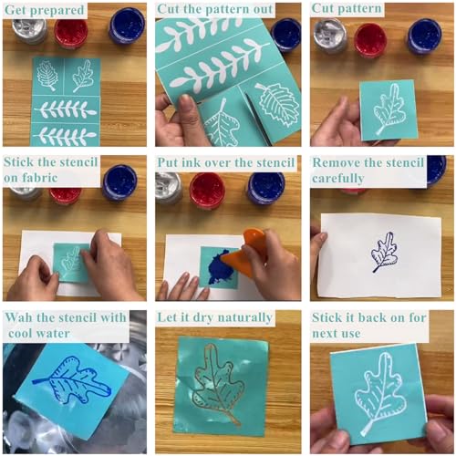 1Pc Self-Adhesive Silk Screen Printing Stencil, Sky Blue Mountain Pattern Mesh Transfers Stencils, Reusable Washable Stencils for Fabric Home Decor Art Crafts T-Shirt, 7.68x5.51inch