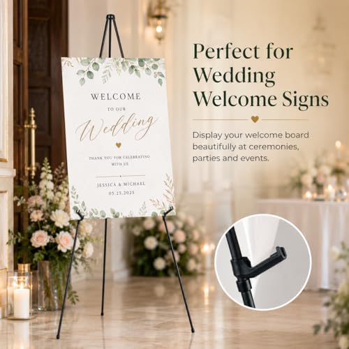 RRFTOK 63 Inch Easel Stand for Sign, Poster Stand and Wedding Sign - style: 63B