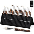 Nicpro 22 PCS Kolinsky Sable Miniature Paint Brushes Dry Brush - size: 22 PCS (brown)