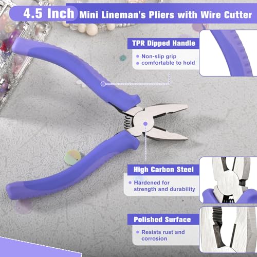 4.5 Inch Mini Lineman's Pliers with Wire Cutter - size: 4.5" Lineman's Pliers with Wire Cutter