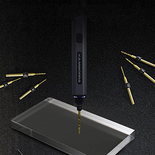 AM ARROWMAX Twist Mini Micro Drill Bits Set, 0.5mm-2.3mm, Size Marked,Titanium Coated, M35 High Speed Steel Jewelry Drill Bits, 3/32-Inch Shank, Hole Drilling Tool for DIY, Wood, Plastic (HSS Set B)