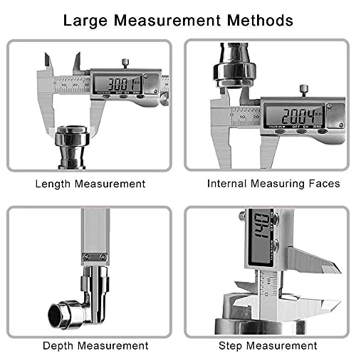 Digital Caliper, IP54 Waterproof Stainless Steel Caliper Measuring Tool, Vernier Caliper with Huge LCD Screen, Auto - Off Feature, Inch and Millimeter Conversion (6 Inch /150 mm)