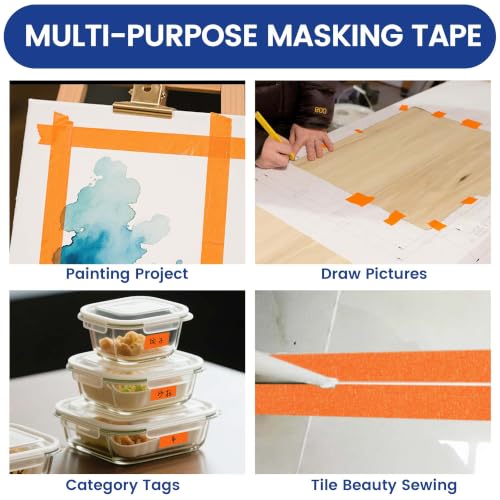Adhes Orange Masking Tape Painter Tape Dispenser 25mm x 50m