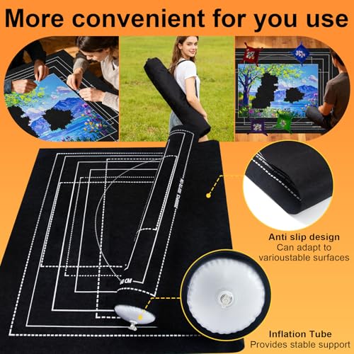 Roll Up Puzzle Mat 2000Pc Storage Bag,8 Trays Air Pump Portable Board Hold - size: 2000 Pieces
