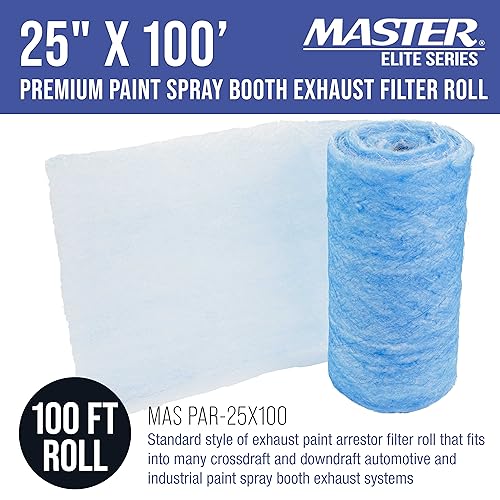 Master Airbrush Elite Paint Spray Booth Exhaust Filter Roll 25" x 100' - size: 25 inches x 100 Feet