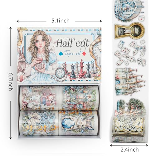 Snycler Pre-Cut PET Washi Tapes- 4 Rolls Fairy Tale - color: Fairy Tale