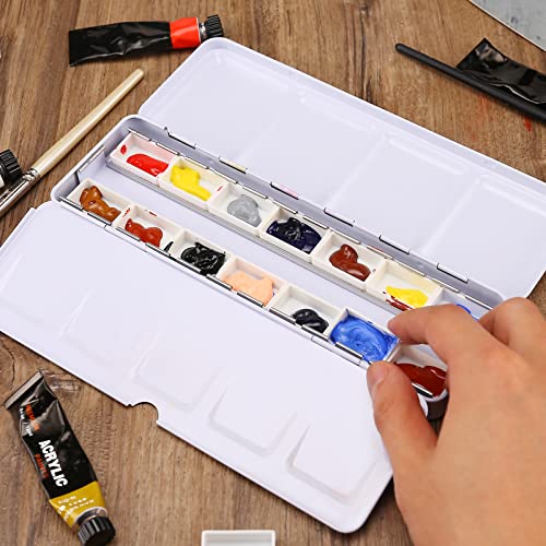 MYARTOOL Empty Watercolor Palette, Empty Watercolor Tins Box Palette Paint Case with 12 Empty Full Pans, Paint Tray Palette Suitable for Oil, Acrylic, Watercolor Painting - color: Colorful, size: 12 PCS Empty Full Pans