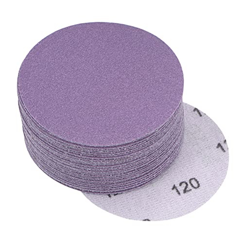 uxcell 30Pcs 3" Purple Sanding Discs 120 Grits Hook and Loop Sand Paper - style: 120 Grit
