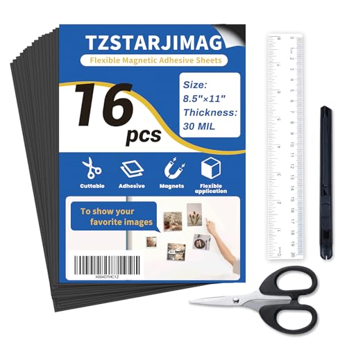 Magnetic Sheets with Adhesive Backing,8.5" x 11"(Pack of 16) - size: 16PCS