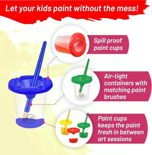 Kids Painting Set, Washable Paint for Kids with Paint Cups Gift Bundle