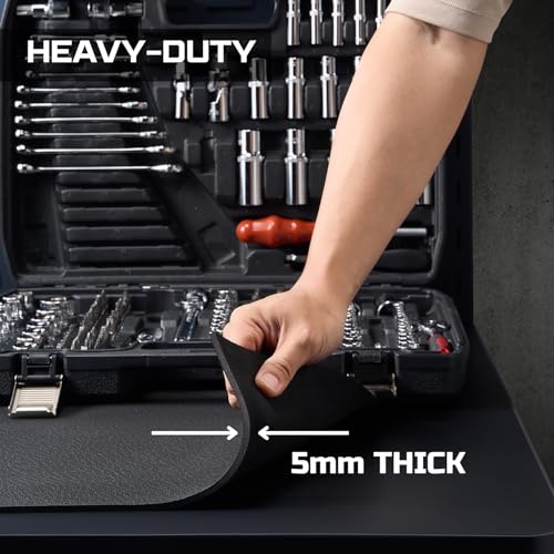 ONREVA Workbench Mat 22X60 Inches, 5mm Thick EVA Rubber Work Mat, Protect Your Work Bench Top, Heavy Duty Non-Slip Pad for Tool Box Top, Table, Tool Station Cover Liner Matt 60"X22"