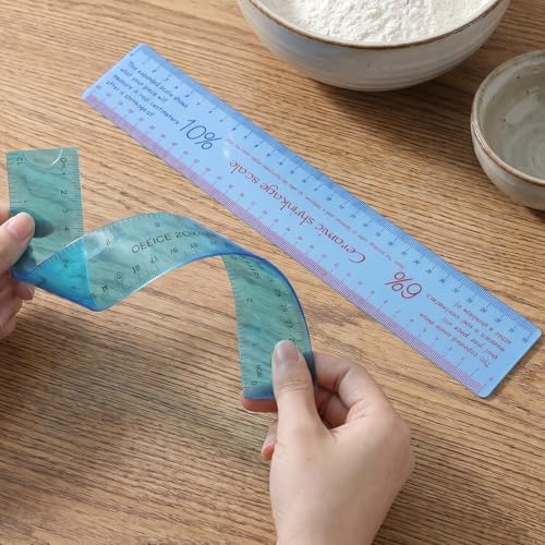 RAHHLIZS 2pcs Ceramic Shrinkage Scale Ruler Ceramic Tools for Pottery Plastic Measuring Ruler for Pottery Lovers Clay Sculpture Tools Carving Shaping Clay Sculpture Modeling