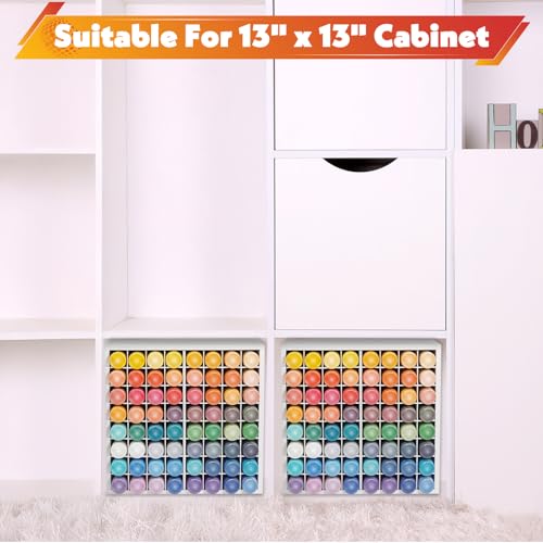 64 Grids Craft Paint Storage Organizer, Wall-mountable Paints Holder, Stackable Paint Bottle Rack Stand for 2oz Acrylic Craft Paints