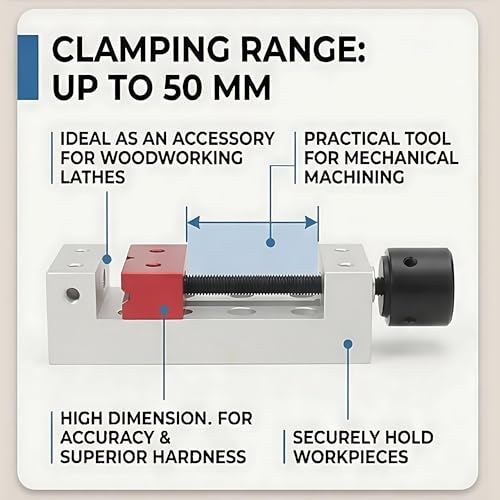 2inch Mini Drill Press Bench Vice Clamp Aluminum Flat Clamp Opening Parallel Table Bench Vise Press Machine Vise DIY Carving Bed Fixing Tool