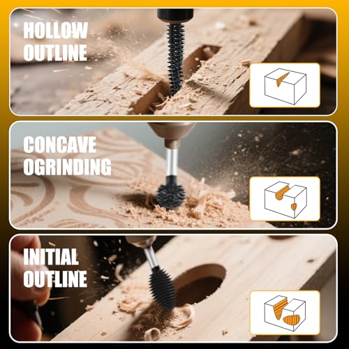 CAELUM Sphere Carbide Rotary Burr 1 Pcs, 1/8" Very Coarse Wood Carving Kit - color: Sphere