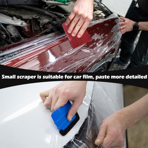 DOERDO 6Pcs Plastic Scraper Car Wrapping Tool Kits Squeegee Applicator Tool for Drywall Repair, Removing Decals