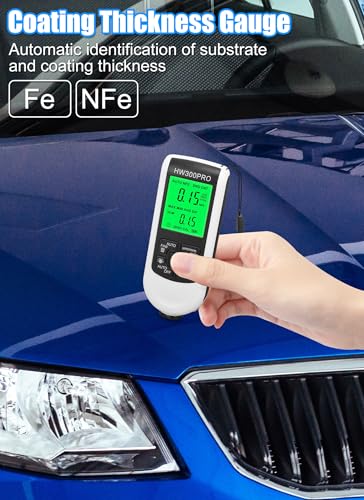 New Digital Coating Thickness, Ultra high Probe, Paint Mil Thickness Meter for Automotive Paint Thickness Measurement, Measuring Range: 0 to 2000UM(White)