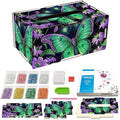LSQFS DIY Diamond Painting Tissue Box Kit,Handmade Gift for Adults - color: Green Butterfly