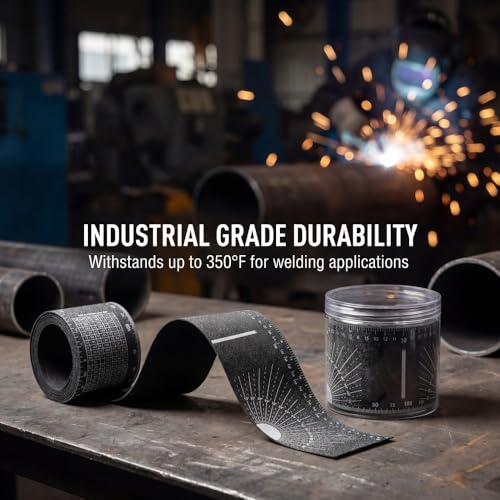2 Pcs Pipe Wrap Around with Scale, 1"-16" Heat Resistant Layout Tape & Tangent Chart, Marking Tool for Welders & Pipefitters