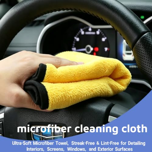 Riomh 9 Pcs Car Detailing Brushes Kit, Car Interior Cleaning Supplies with Cleaning Gel