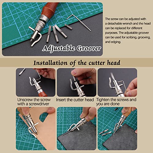 Jupean Leather Working Tools: Leather Tools for Leathers Working Kit - size: 70 Pcs