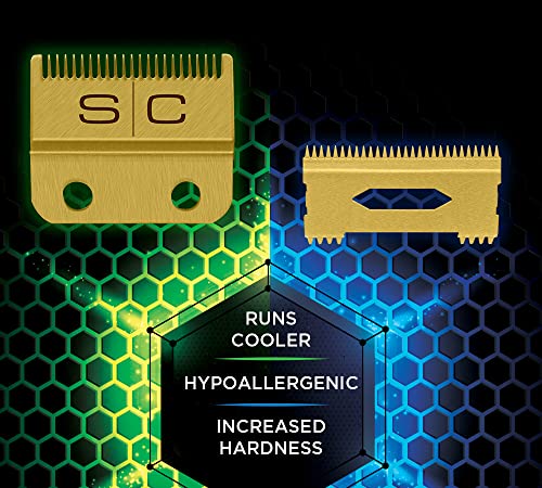 StyleCraft Replacement Hair Clipper Blade Cutter Set Professional Grade - color: Gold Titanium Fade / Gold Titanium Slim Deep