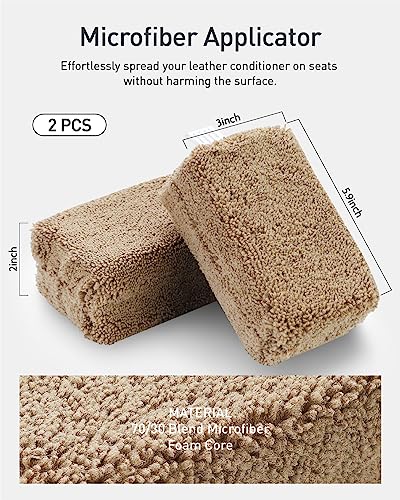 Fantasticlean 9PCS Car Detailing Brush Set, Interior Leather Cleaning - size: IT-ACS03-NT