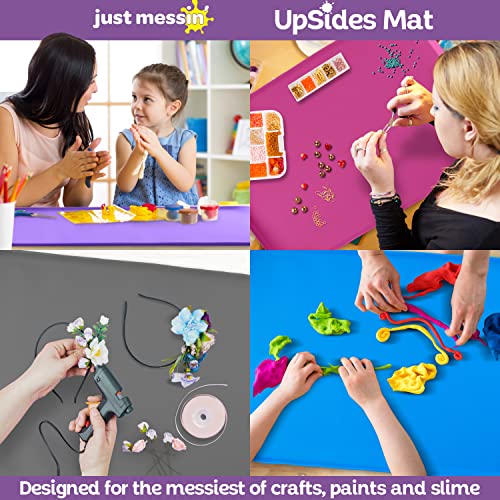 Just Messin’ Silicone Arts and Crafts Mat for Kids, 16" x 26", Gray - color: Gray, size: 16" x 26"