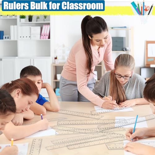 Ruler, 32 Pack 12 Inch Clear Plastic Rulers Bulk for Classroom - color: Clear