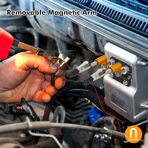 NOEVSBIG Magnetic Helping Hands Soldering Station with A 3.9 x 3.9 Inch Stable Base, 2 Flexible Arms– 360° Rotatable Adjustable Versatile Helping Hands Tool for DIY, Electronics Repair, and Soldering