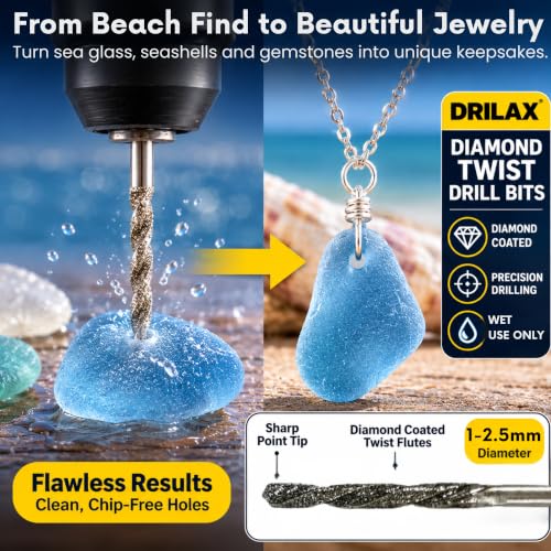 Drilax Diamond Drill Bits 24-Pc 1mm to 2.5mm Compatible with Dremel Bits - size: 1mm - 2.5mm