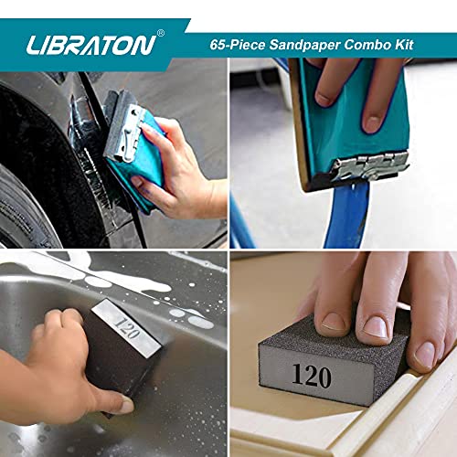 Sandpaper 65Pcs, Sand Paper, Sandpaper Assortment 80/120/400/600Grit