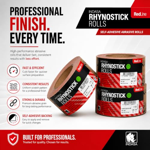 Indasa 2.75" PSA Sandpaper Roll - 27 Yard Rhynostick 500-Grit Long Continuous Roll, Self-Adhesive Stickyback Sand Paper for Woodworking, Automotive, Metal (Aluminum Oxide Plus Lubricant) - size: 500-Grit Aluminum Oxide Plus Lubricant