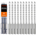1/4" x 6" SDS Plus Rotary Hammer Drill Bit Set, 2-Cutter 10-Piece - size: 1/4" x 6"