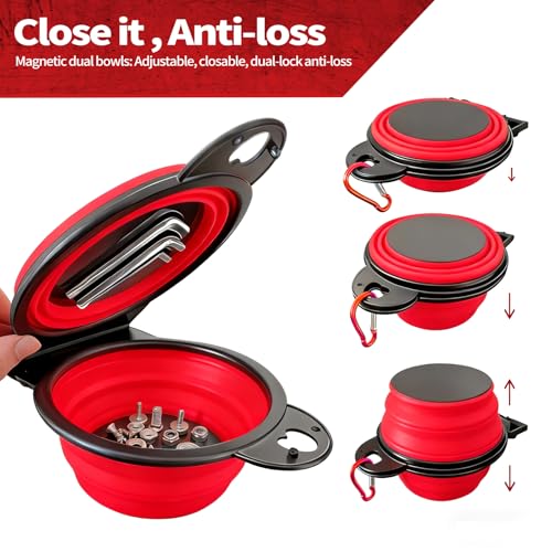 Magnetic Trays, Magnetic Bowl for Screws, Magnetic Tool Tray (red2.0) - style: red2.0