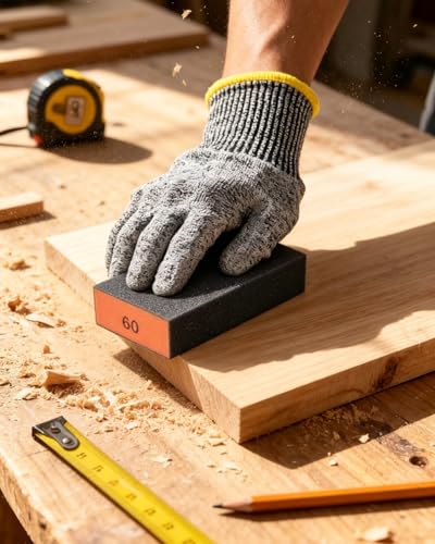 12Pcs Sanding Block Sponge Set, Reusable Sandpaper for Wood & Drywall - color: Orange