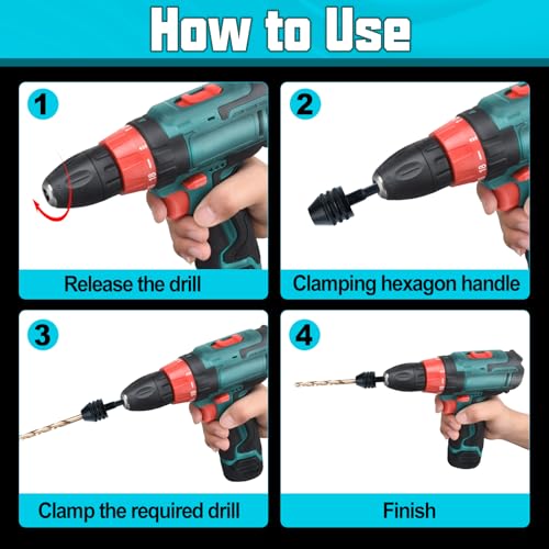 3Pcs Keyless Drill Chuck Adapter for Impact Driver, 1/4 Inch Hex Shank Quick Change Drill Bit Converter Set, Includes 0.3-6.5mm, 0.6-8mm and 0.3-3.6mm Micro Chucks Extension
