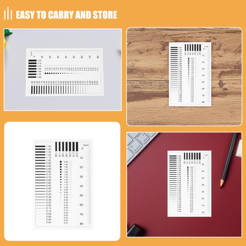 Transparent Measuring Film Ruler 2-Pack Precision Defect Measurement Tool for Line Width Crack Scratch and Flaw Comparison Compact Plastic Gauge for Accurate Chart Reading
