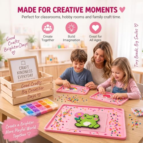 Large Fuse Bead Pegboard Mat 18.9 x 15 in, Silicone Non-Slip Craft Tray Mat - color: light pink
