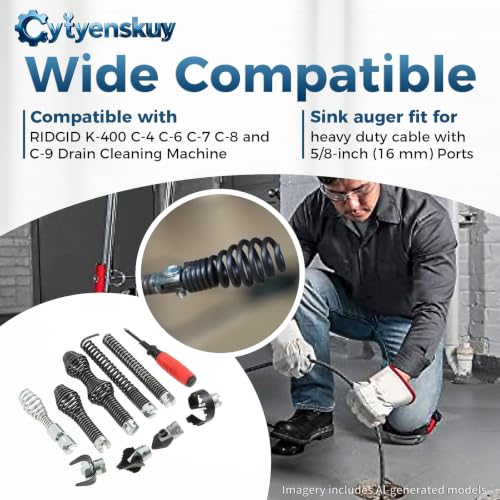 10 PCS Drain Snake Attachment,Drain Auger Cutter Kit