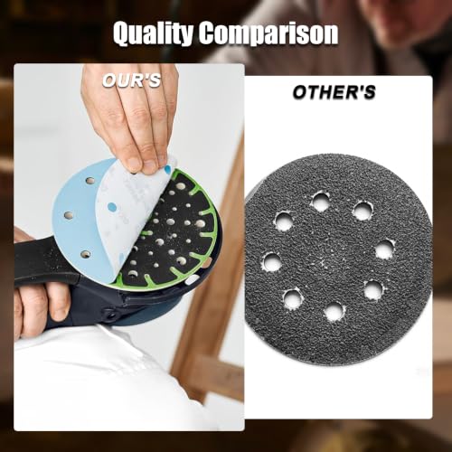 100 Pack Abrasive Sanding Discs 497170 Granat P150 Grit 5-Inch (125mm) Diameter Fit for Festool RO 125, ES 125, ETS 125, ETSC 125, ETSC 2 125, ES-ETS 125, ES-ETSC 125, ETS EC 125, LEX 125 - size: 497170