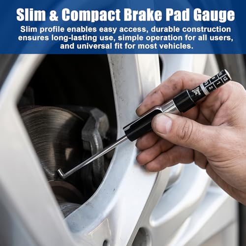 2 Pcs Car Brake Pad Thickness Measure Tool, 1.5mm-11mm Scale Brake Pad Gauge, Auto Brake Pad Detection Pen for Internal External Use